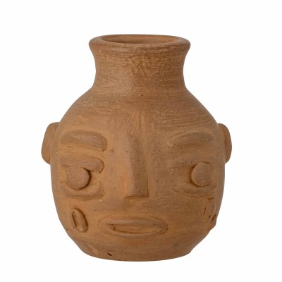 Kleine Terrakotta Vase mit Gesicht - Vorderansicht
