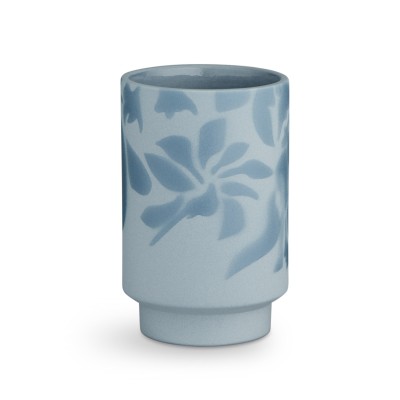 Blaue Vase mit floralem Muster