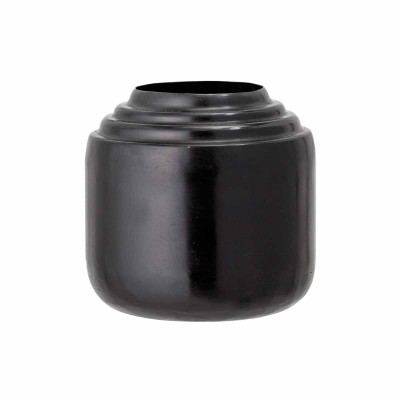 Kleine schwarze Vase aus Metall für kleinen Blumenstrauß