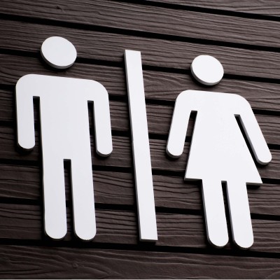 WC Schild Toilettenschild Toilette Türschild Damen Herren - Acrylglas