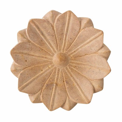 Dekoschale in Blütenform aus braunem Marmor - Draufsicht