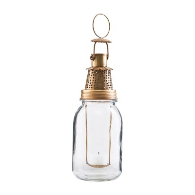 Flaschenlaterne Glas Laterne Messing | Teelichthalter Windlichthalter - House Doctor