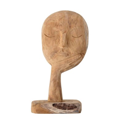 Skulptur in Form eines Gesichts aus Holz