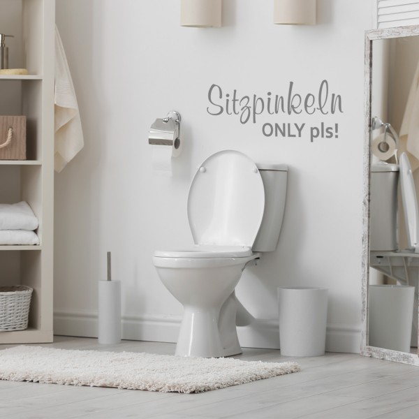 Wandspruch [Sitzpinkeln] WC Toilette Wandsticker Wandtattoo Wandaufkleber