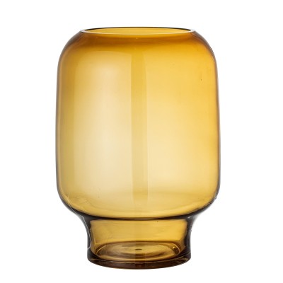 Gelbe Vase aus transparentem Glas von Bloomingville Solo