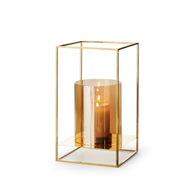 Philippi - Kerzenhalter Windlicht Halter Frame Gold | Metall Kerzen & Teelichthalter